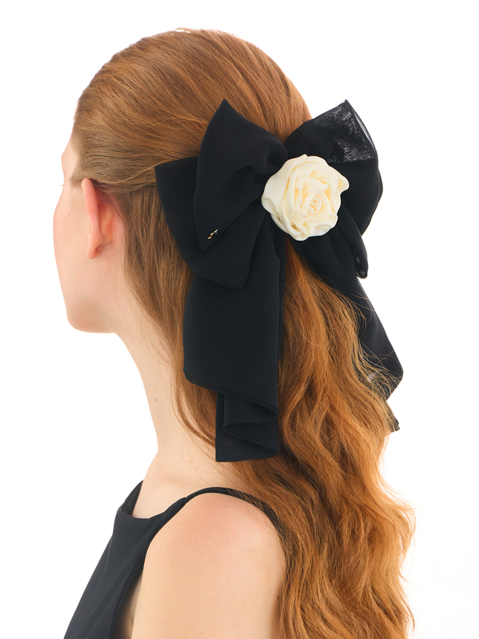 Jean Paul Clarisse Rose Fluffy Ribbon Hair Clip