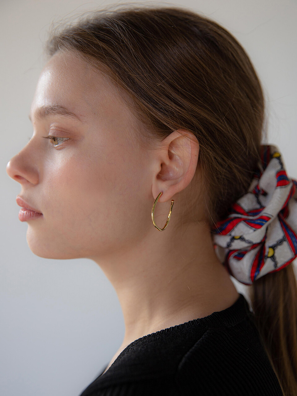 Jean Paul Clarisse Simple Twisted Oval Ring Earrings 018E