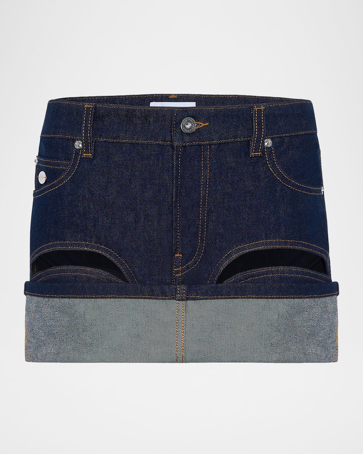 Jean Paul Gaultier Cutout Denim Mini Skirt
