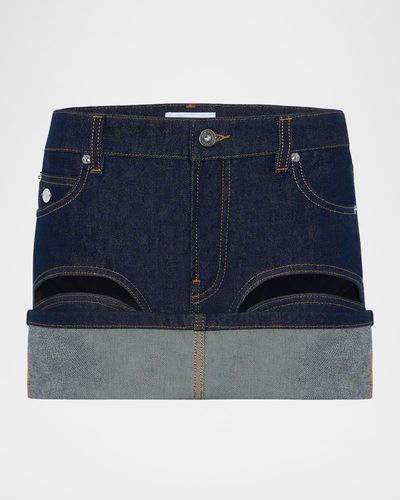 Jean Paul Gaultier Cutout Denim Mini Skirt