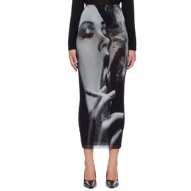 Jean Paul Gaultier Jean Paul Gaultier Black & Gray 'The Smoking Women Long' Maxi Skirt