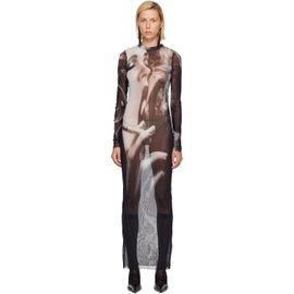 Jean Paul Gaultier Jean Paul Gaultier Black & Gray 'The Smoking Women' Maxi Dress