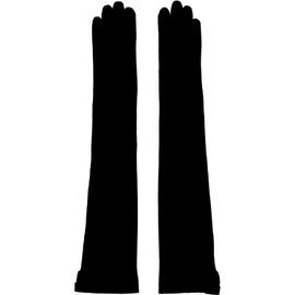 Jean Paul Gaultier Jean Paul Gaultier Black Long Leather Suede Gloves