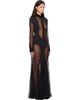 Jean Paul Gaultier Jean Paul Gaultier Black Silk Bi Material Maxi Dress - 2