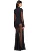 Jean Paul Gaultier Jean Paul Gaultier Black Silk Bi Material Maxi Dress - 3