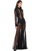 Jean Paul Gaultier Jean Paul Gaultier Black Silk Bi Material Maxi Dress - 4