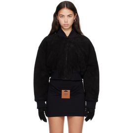 Jean Paul Gaultier Jean Paul Gaultier Black Suede Leather Bomber Jacket