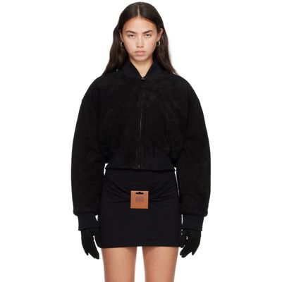 Jean Paul Gaultier Jean Paul Gaultier Black Suede Leather Bomber Jacket