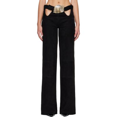 Jean Paul Gaultier Jean Paul Gaultier Black 'The Curved Suede' Trousers