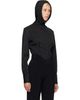 Jean Paul Gaultier Jean Paul Gaultier Black 'The Hooded Striped' Shirt - 2