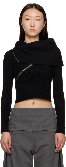 Jean Paul Gaultier Jean Paul Gaultier Black Zipped Turtleneck