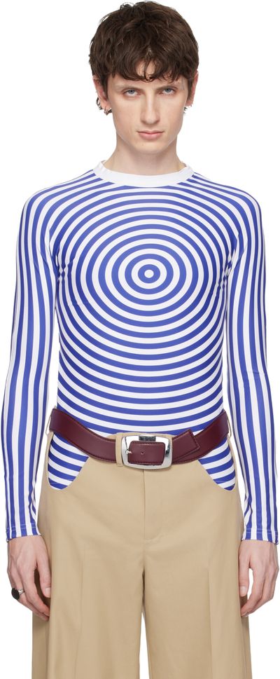 Jean Paul Gaultier Jean Paul Gaultier Blue & White 'The Blue Target' T-shirt