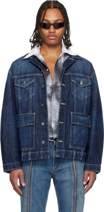 Jean Paul Gaultier Jean Paul Gaultier Blue Cutout Denim Jacket
