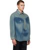 Jean Paul Gaultier Jean Paul Gaultier Blue Face Print Oversized Denim Shirt - 2