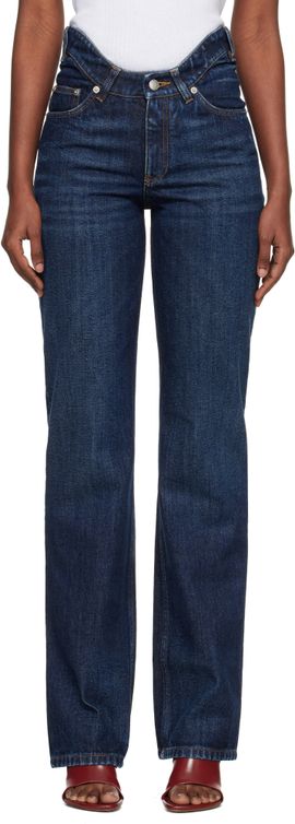 Jean Paul Gaultier Jean Paul Gaultier Blue 'The Curved' Jeans
