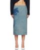 Jean Paul Gaultier Jean Paul Gaultier Blue 'The Face Denim' Midi Skirt - 1