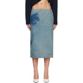 Jean Paul Gaultier Jean Paul Gaultier Blue 'The Face Denim' Midi Skirt