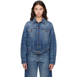 Jean Paul Gaultier Jean Paul Gaultier Blue 'The JPG Curved' Denim Jacket