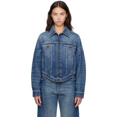 Jean Paul Gaultier Jean Paul Gaultier Blue 'The JPG Curved' Denim Jacket