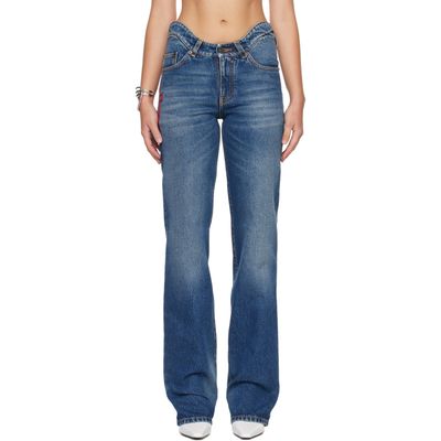 Jean Paul Gaultier Jean Paul Gaultier Blue 'The JPG Curved Denim' Jeans
