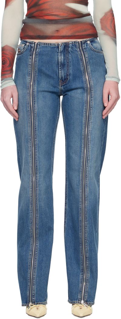 Jean Paul Gaultier Jean Paul Gaultier Blue 'The Zipped' Jeans