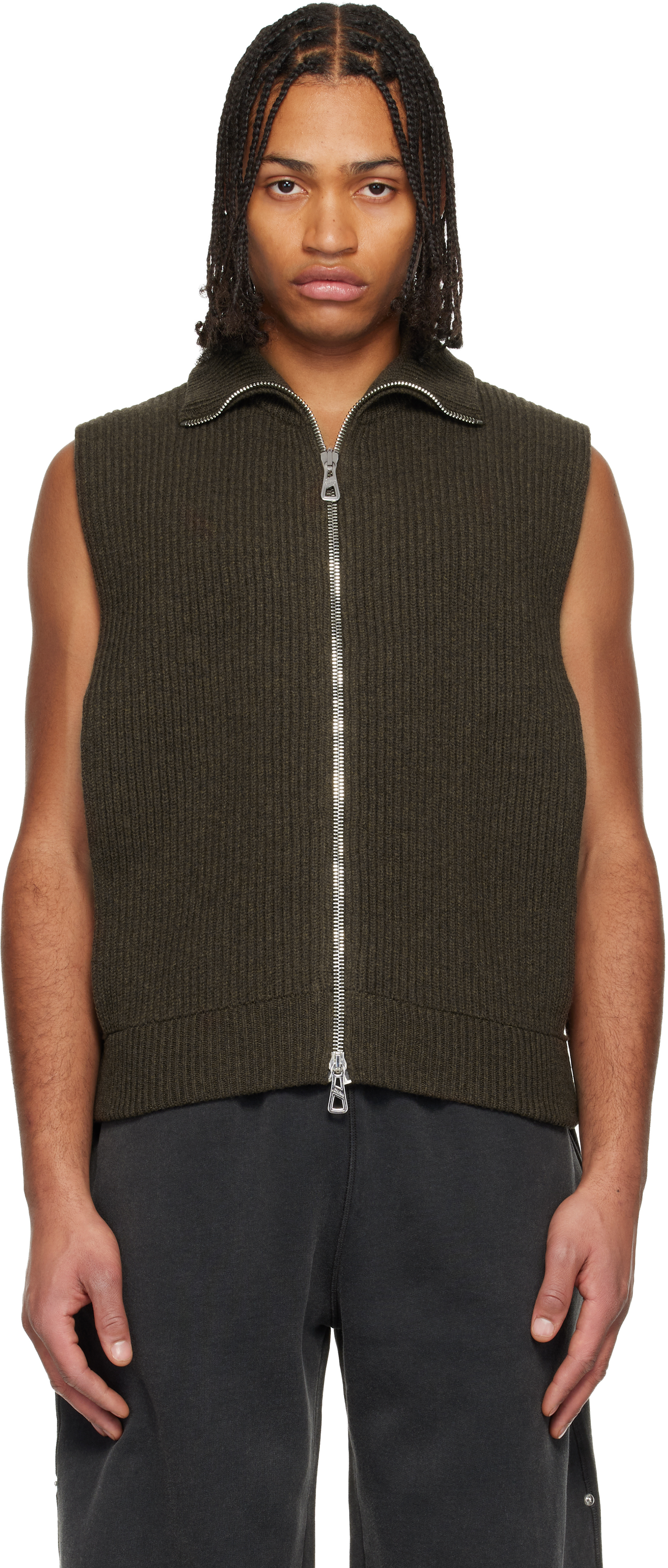 Jean Paul Gaultier - Brown Turtleneck Sweater Vest