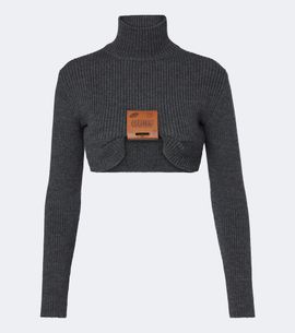 Jean Paul Gaultier Jean Paul Gaultier Cropped wool-blend turtleneck sweater
