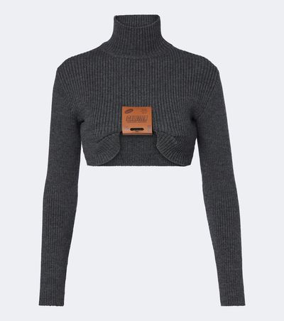 Jean Paul Gaultier Jean Paul Gaultier Cropped wool-blend turtleneck sweater