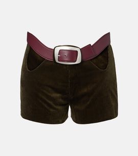 Jean Paul Gaultier Jean Paul Gaultier Cutout belted cotton corduroy shorts