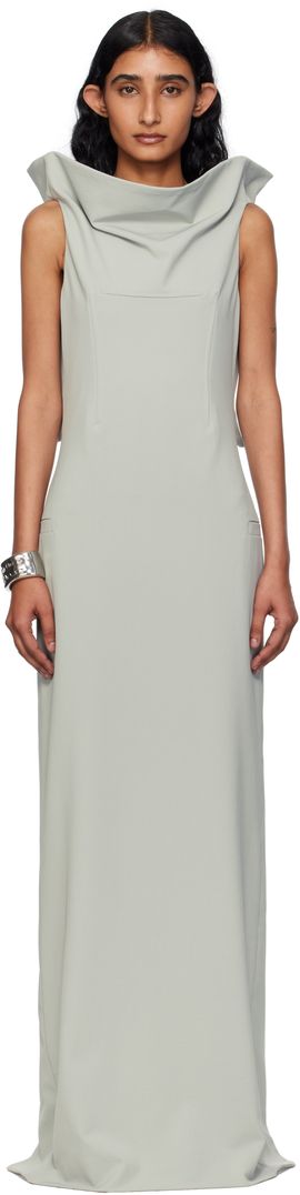Jean Paul Gaultier Jean Paul Gaultier Gray Backless Belt Maxi Dress
