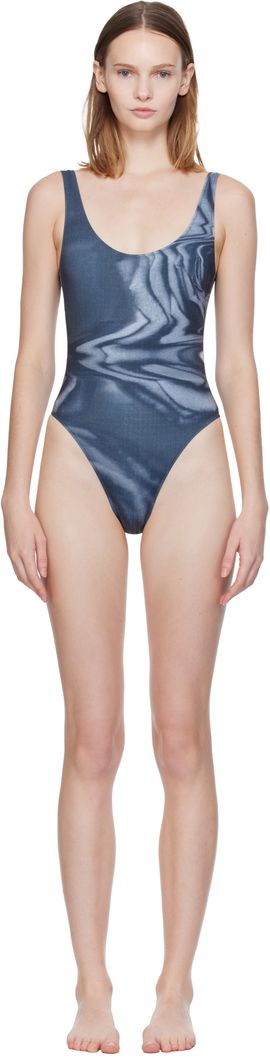 Jean Paul Gaultier Jean Paul Gaultier Gray Blurry Roses Swimsuit