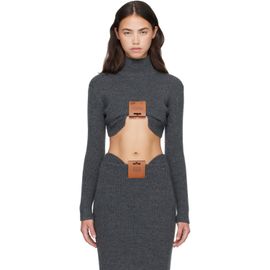 Jean Paul Gaultier Jean Paul Gaultier Gray Mix Wool Rib Turtleneck