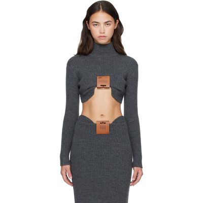 Jean Paul Gaultier Jean Paul Gaultier Gray Mix Wool Rib Turtleneck