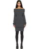 Jean Paul Gaultier Jean Paul Gaultier Gray Rib-Knit Wool Minidress - 1