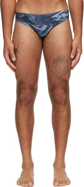 Jean Paul Gaultier Jean Paul Gaultier Gray 'The Blurry Roses' Swim Briefs