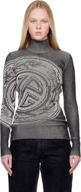 Jean Paul Gaultier Jean Paul Gaultier Gray 'The Laurel Stamp' Turtleneck