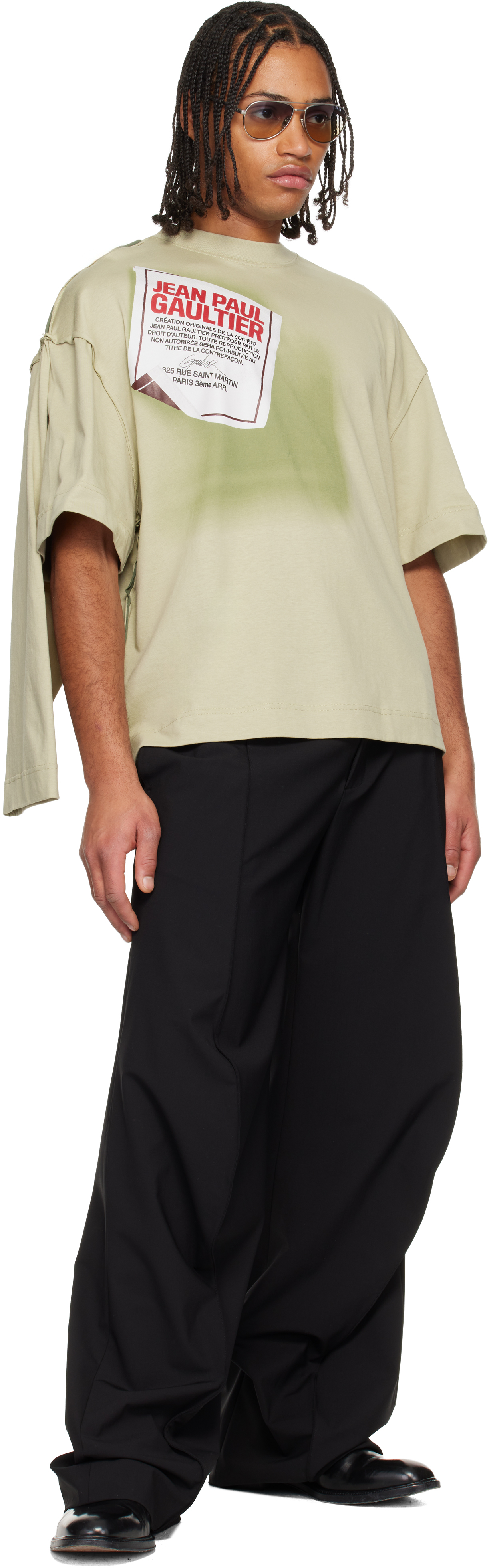 Jean Paul Gaultier - Green 'The Gaultier Label' Double T-shirt