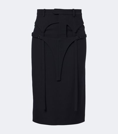 Jean Paul Gaultier Jean Paul Gaultier Layered virgin wool pencil skirt