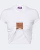 Jean Paul Gaultier Jean Paul Gaultier Leather-trimmed cropped T-shirt - 1