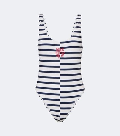 Jean Paul Gaultier Jean Paul Gaultier Logo striped swimsuit