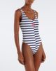 Jean Paul Gaultier Jean Paul Gaultier Logo striped swimsuit - 2