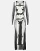 Jean Paul Gaultier Jean Paul Gaultier Marinière striped mesh maxi dress - 1