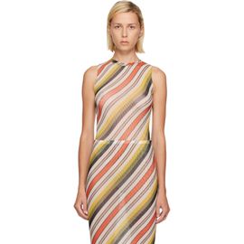 Jean Paul Gaultier Jean Paul Gaultier Multicolor Mesh Tank Top Printed Retro Stripe Bodysuit