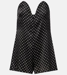 jean paul gaultier brown dots midi dress Cara Cara Santiago Joelle Dot Bustier Midi Dress