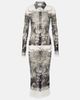 Jean Paul Gaultier Jean Paul Gaultier Printed mesh shirt dress - 1