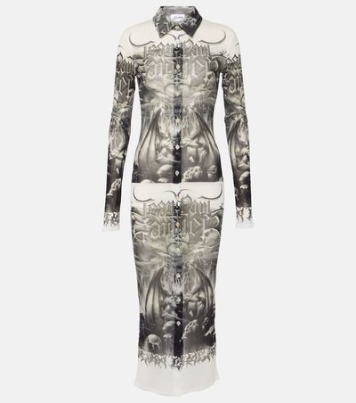 Jean Paul Gaultier Jean Paul Gaultier Printed mesh shirt dress