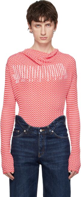 Jean Paul Gaultier Jean Paul Gaultier Red 'The Gingham' Turtleneck