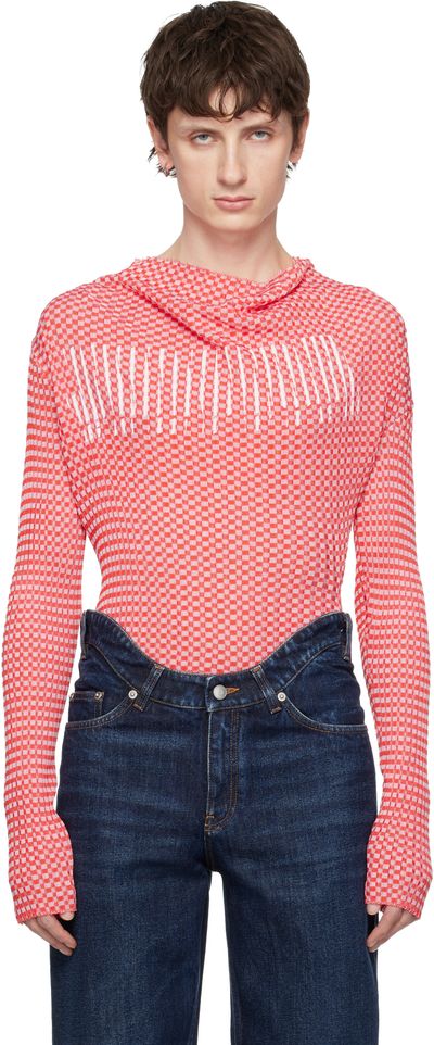 Jean Paul Gaultier Jean Paul Gaultier Red 'The Gingham' Turtleneck