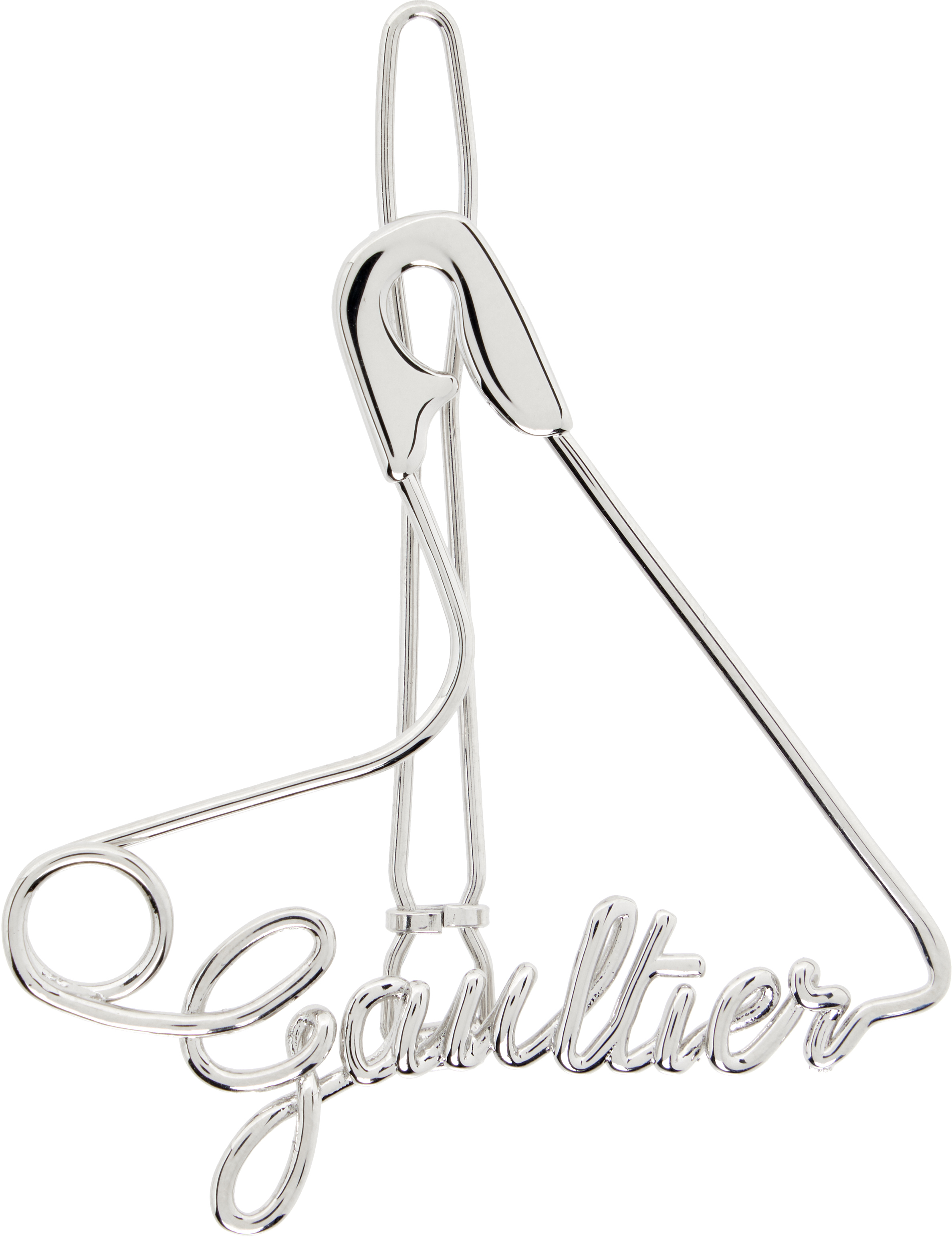 Jean Paul Gaultier - Silver 'The Heart Safety Pin' Hair Clip