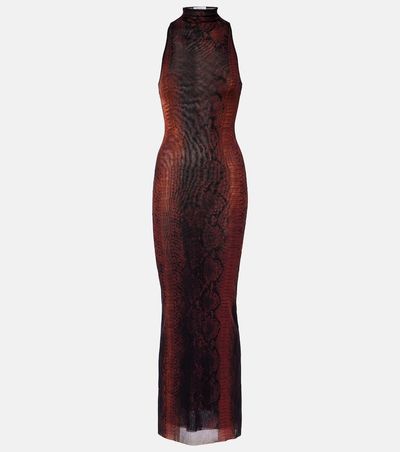 Jean Paul Gaultier Jean Paul Gaultier Snake-effect halterneck gown